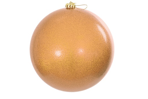 [122714] Boule de Noël champagne pailletée 15 cm
