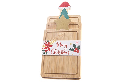 [122749] Tabla bambu campana Navidad con cuchillo mantequilla 22x15cm (copia)