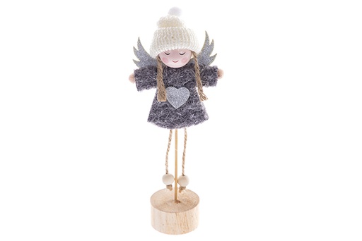 [122764] Figura navidad angel con traje marron en base madera 21cm (copia)