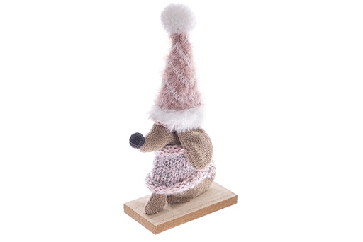 [122767] Figurine de chien de Noël avec chapeau 19 cm