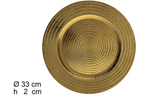 [122791] Prato ouro com ondas 33 cm