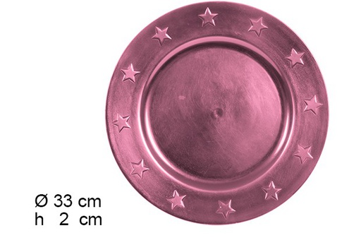 [122797] Bajo plato con estrellas violeta 33 cm