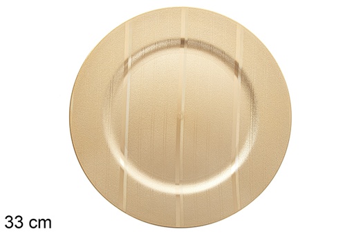 [122809] Sottopiatto con righe oro 33 cm