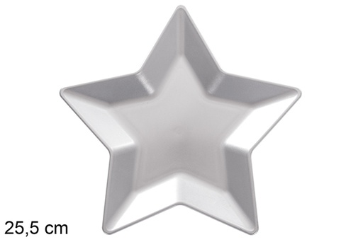[122819] Bajo bandeja estrella Navidad plata 25,5 cm