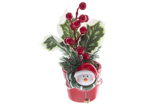 [122843] Maceta bayas con figura reno navidad roja 18cm (copia)