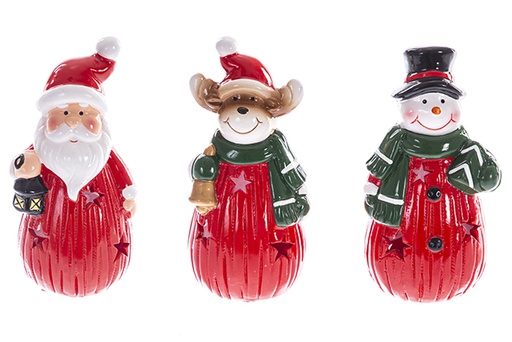 [122860] Figura navidad muñeco/reno/papa noel 14cm