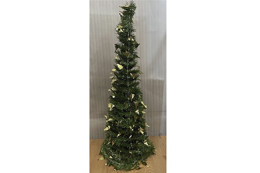 [122897] Arbol plegable base verde decorado con arboles de navidad blancos 90cm (copia)