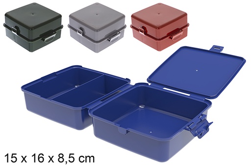[122934] Boîte à lunch avec compartiments de couleurs assorties
