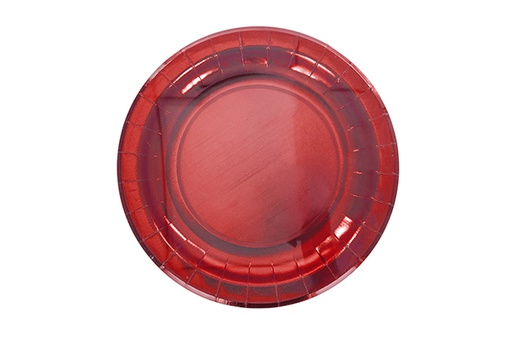 [123002] Pack 6 pratos de papel vermelho de Natal de 2 0cm