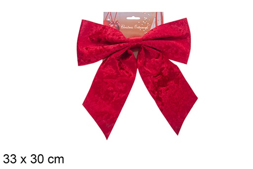 [123039] Christmas bows red glitter fabric 33x30cm