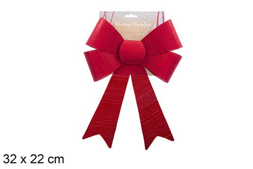 [123046] Red glitter Christmas bow 32x22cm
