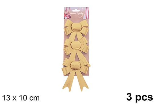 [123053] Pack 2 luxury gold Christmas bows 17x13cm
