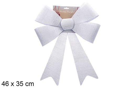 [123057] Fiocco natalizio effetto glitter argento 46x35cm