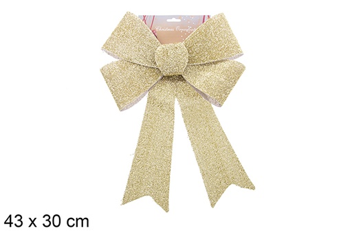 [123096] Shiny gold Christmas bow 43x30cm