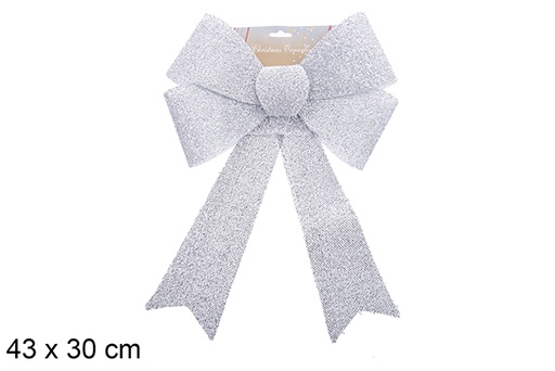 [123097] Fiocco natalizio argento lucido 43x30cm