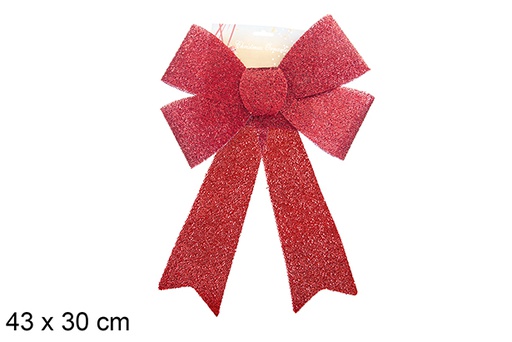 [123098] Noeud de Noël rouge vif 40x32cm