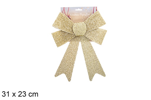 [123099] Laço de Natal dourado brilhante 31x23cm