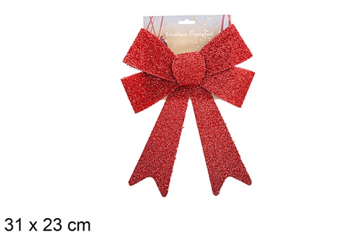 [123101] Laço de Natal vermelho brilhante 31x23cm