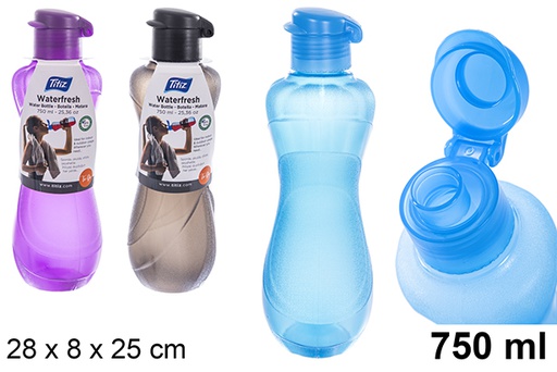 [123147] Garrafa plástica de água em cores variadas 750 ml