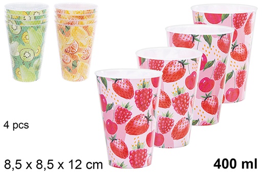 [123148] Lot de 4 verres en plastique de 400 ml