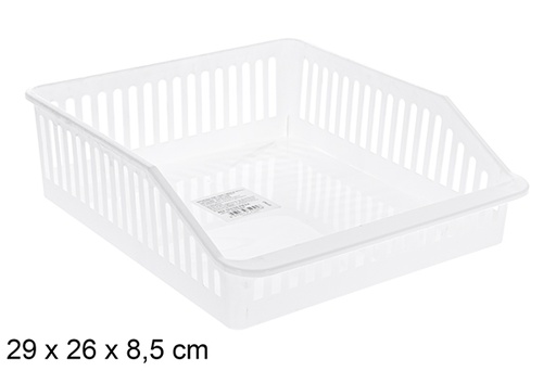 [123156] Plateau de rangement  en plastique blanc