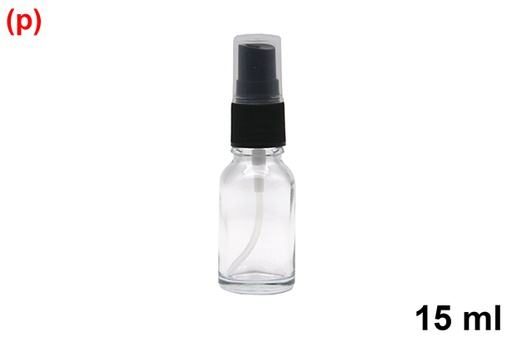 [123168] Aceitera cristal redonda con tapón pulverizador 15 ml