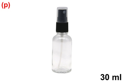 [123169] Aceitera cristal redonda con tapón pulverizador 30 ml