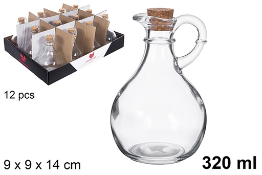 [123176] Seville glass oil bottle with cork stopper 320 ml