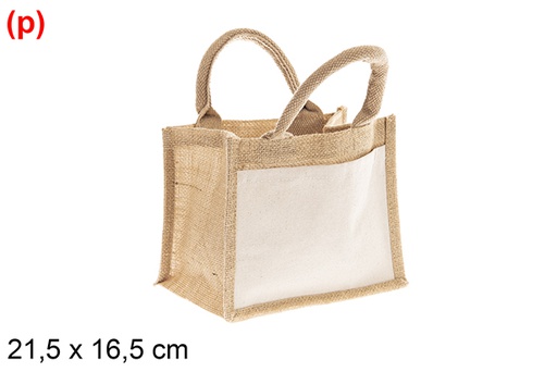 [123186] Bolso frente yute y algodón natural 35x42cm (copia)