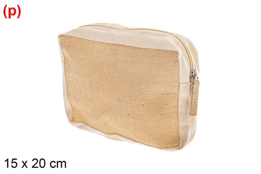 [123188] Neceser yute y algodón natural 15x20cm