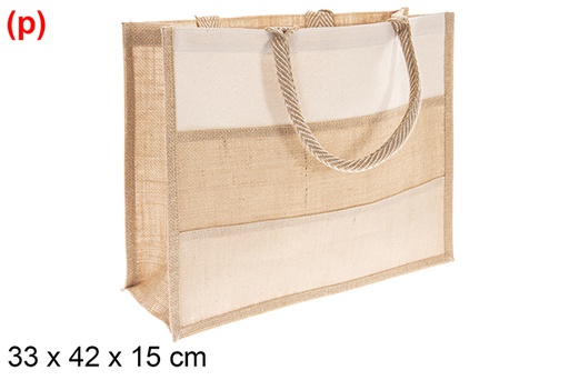 [123190] Bolso yute y algodón natural 38x50x15cm (copia)