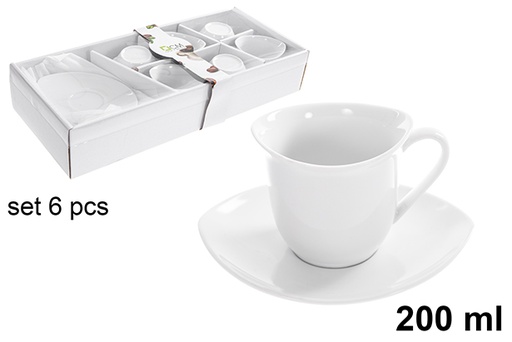 [123230] Set 6 tazas con plato café 200ml