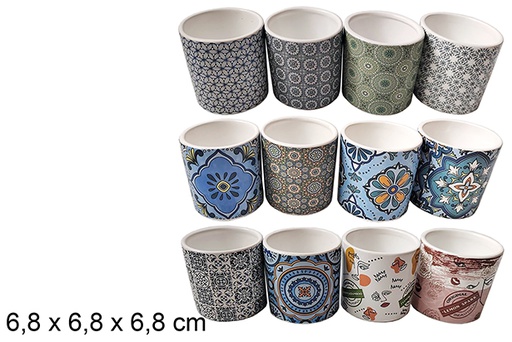 [123235] Vaso in ceramica decorato 12 cm