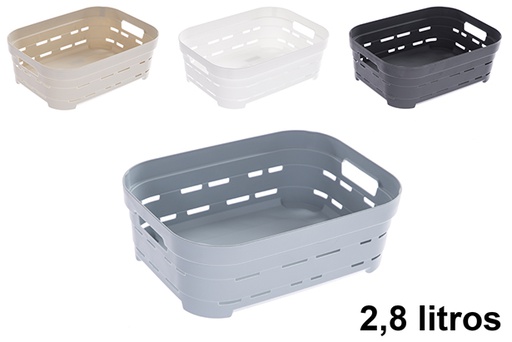 [123256] Panier rectangulaire en plastique pyramidal 2,8 l