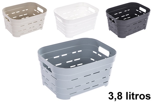 [123257] Panier rectangulaire en plastique pyramidal 3,8 L