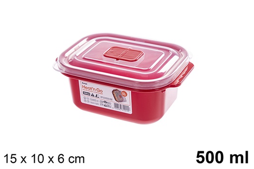 [123259] Fiambrera plástico rectangular 500ml