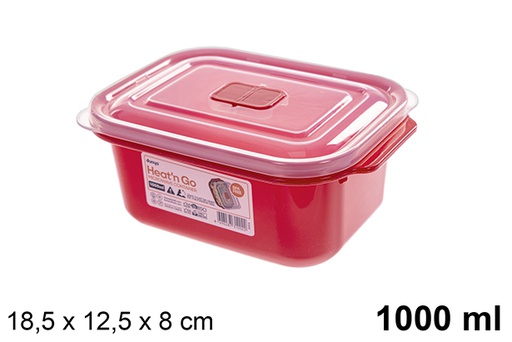 [123260] Fiambrera plástico rectangular 1000ml