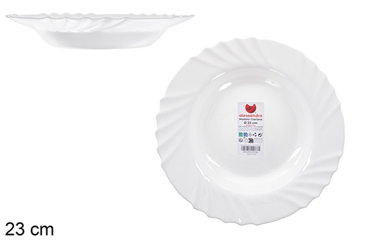[123310] Assiette creuse en opale Clariano 23 cm