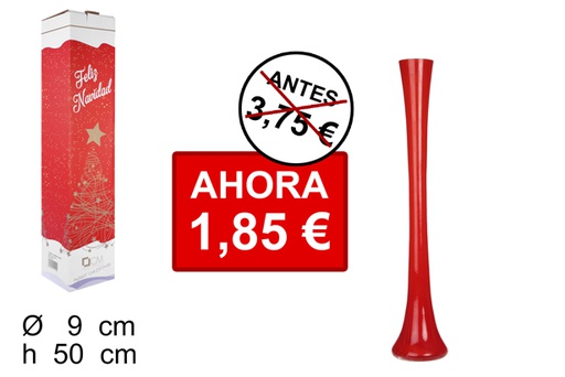 [100176] Red round Christmas glass vase 50 cm