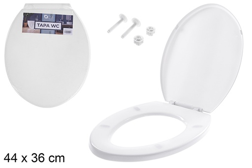 [123333] White plastic toilet seat 44x36cm