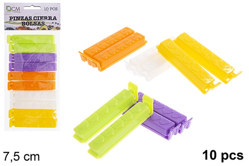 [123349] Pack 10 clipes para fechamento de bolsas 7,5 cm