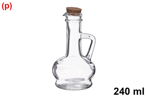 [123357] Córdoba glass oiler with cork stopper, 240 ml