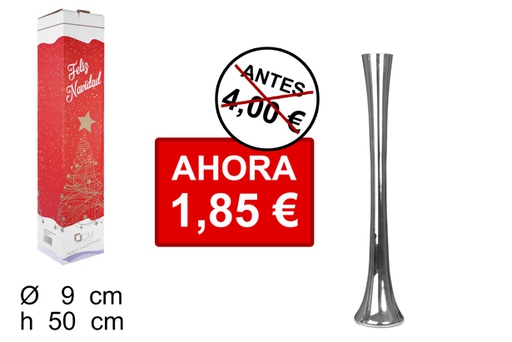 [100181] Florero cristal Navidad redondo plata 50 cm