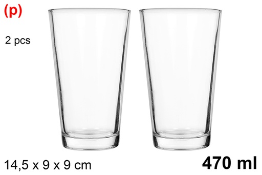 [123408] Pack 2 vasos cristal cónico 470 ml