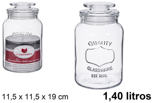[123429] Glass jar with airtight lid 1.40 liters