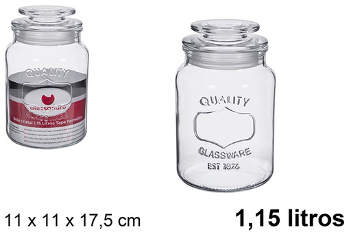 [123430] Bote cristal tapa hermético 1.15 litros