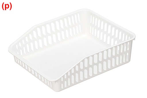 [123455] Vassoio organizzatore in plastica bianca