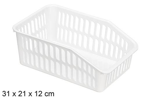 [123456] Plateau organisateur en plastique blanc – Taille M