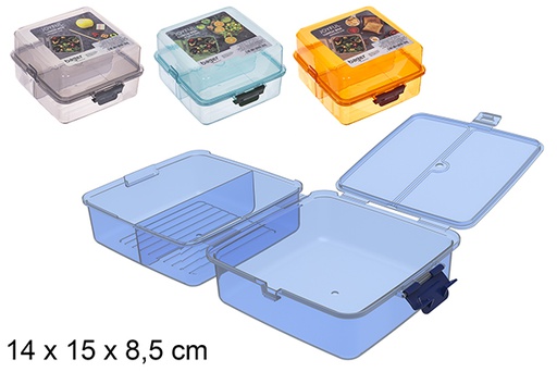 [123464] Lunch box con scomparti in colori assortiti