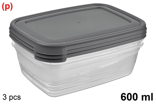 [123469] Set de 3 fiambreras rectangular 600ml